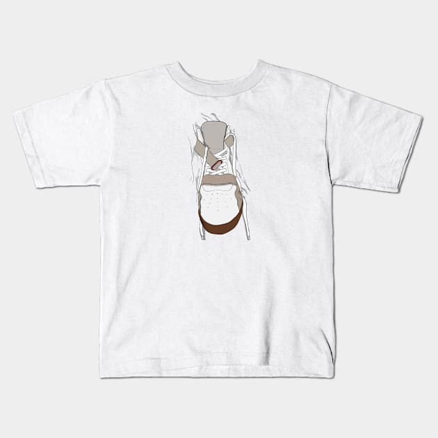 White Sneaker Kids T-Shirt by DopamineDumpster